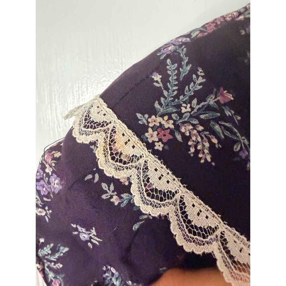 Gunne Sax Jessica McClintock Vintage Floral Lace Maxi Dress Purple Cottagecore - Picture 7 of 7